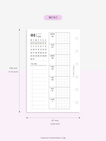 W108_01G_WO1P_2023 | 2023 Dated Weekly Planner Inserts Printable Template