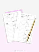 W108 | Week on a Page, Weekly Planner Printable Inserts Template