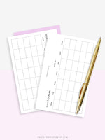 M111 | Horizontal Monthly Planner Printable Inserts, Month on a Page