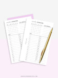 M108 | Monthly Overview, Month on a Page Printable Planner Inserts