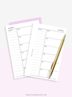 W107 | Week on a Page, Weekly Planner Printable Inserts, Monday Start