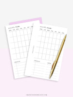 M112 | Month on a Page, Monthly Planner Printable Inserts