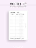 N125 | Order List, Online Shopping Tracker, Purchase History, Spending Log