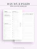 D109 | Daily Schedule Planner & Journal Printable Template, DO2P