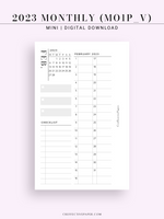 M113_V_2023 | 2023 Monthly Planner Printable (MO1P_Vertical)