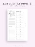 M113_V_2023 | 2023 Monthly Planner Printable (MO1P_Vertical)