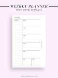 W107 | Week on a Page, Weekly Planner Printable Inserts, Monday Start