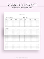 W102_H_2 | Horizontal Weekly Planner Printable