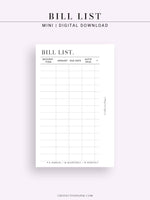 N119-L | Bill & Subscription List