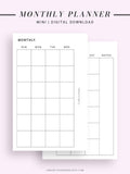 M101 | Basic Monthly Planner Printable Inserts for Minimalist