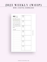 W108_01GX_WO1P_2023 | 2023 Dated Weekly Planner Inserts Printable Template
