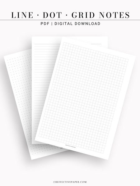 N101-3 | Printable Line Dot Grid Notes Template