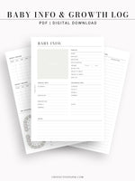 N112 | Baby Info & Growth Log & Vaccination Records Template