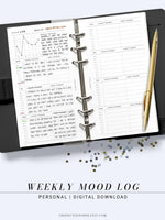 T117 | Weekly Mood Log Journal Diary