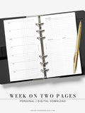 W110 | Week on 2 Pages, Weekly Planner & Tracker & Checklist