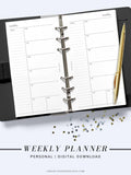 W107 | Week on a Page, Weekly Planner Printable Inserts, Monday Start