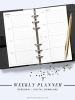 W104 | Week on 2 Pages, Weekly Planner Printable Inserts Template