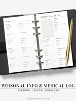 N113 | Personal Information & Medical Log Template