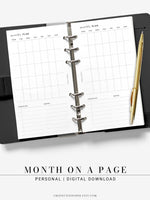 M112 | Month on a Page, Monthly Planner Printable Inserts