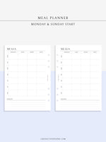 N121-4 | Meal Prep Plan Template, Groceries Shopping List