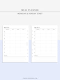 N121-4 | Meal Prep Plan Template, Groceries Shopping List