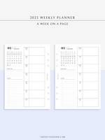 W108_01GX_WO1P_2023 | 2023 Dated Weekly Planner Inserts Printable Template