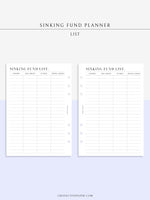 T124 | Sinking Fund Categories, Lists, Tracker Template