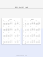 Y104_2023 | 2023 Calendar Planner Inserts Printable
