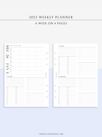 W117_2023 | 2023 Dated Weekly Planner, 24-hour Time Scheduler, WO4P