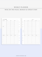 W102_V | Weekly Schedule Planner WO2P