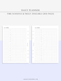 D119 | Basic Daily Planner, Grid Lyaout, Day on a Page