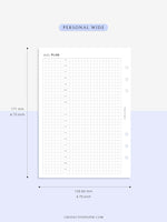 D119 | Basic Daily Planner, Grid Lyaout, Day on a Page