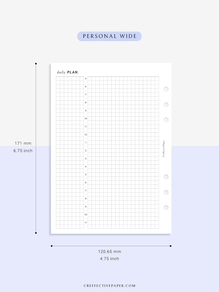 Daily Plan Grid D119 | Basic Daily Planner, Grid Lyaout, Day on a Page – CreffectivePaper