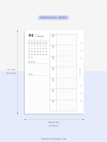 W108_01G_WO1P_2023 | 2023 Dated Weekly Planner Inserts Printable Template