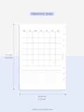 M116 | Basic Monthly Planner Inserts, Bullet Journal Template, MO2P