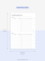 N121-6 | Vitamins & Supplements Tracker, Medication Log Template