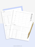W117 | WO4P, Weekly 24-hour Schedule, To-do List Planner Template