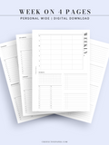 W117 | WO4P, Weekly 24-hour Schedule, To-do List Planner Template
