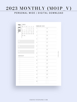 M113_V_2023 | 2023 Monthly Planner Printable (MO1P_Vertical)