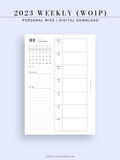 W108_01GX_WO1P_2023 | 2023 Dated Weekly Planner Inserts Printable Template