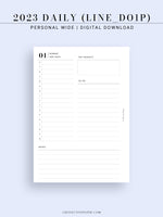 D111_C_2023 | 2023 Dated Daily Planner, Lined Layout, Day on a Page