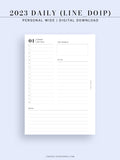 D111_C_2023 | 2023 Dated Daily Planner, Lined Layout, Day on a Page