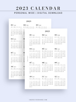 Y104_2023 | 2023 Calendar Planner Inserts Printable