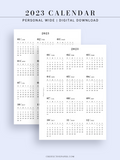 Y104_2023 | 2023 Calendar Planner Inserts Printable