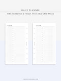 D119 | Basic Daily Planner, Grid Lyaout, Day on a Page