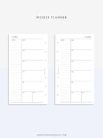 W107 | Week on a Page, Weekly Planner Printable Inserts, Monday Start