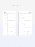 W107 | Week on a Page, Weekly Planner Printable Inserts, Monday Start