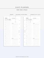 D111_DO1P | Day on a Page, Daily Planner Printable Inserts Template