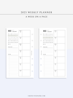 W108_01GX_WO1P_2023 | 2023 Dated Weekly Planner Inserts Printable Template