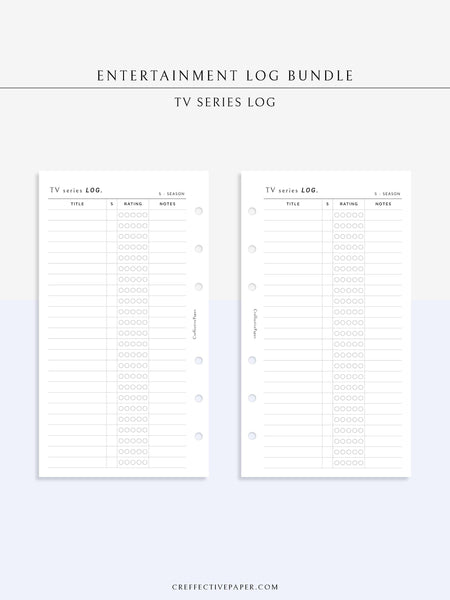 T121 | TV Series Tracker, Movie Journal, Entertainment Log Bundle ...